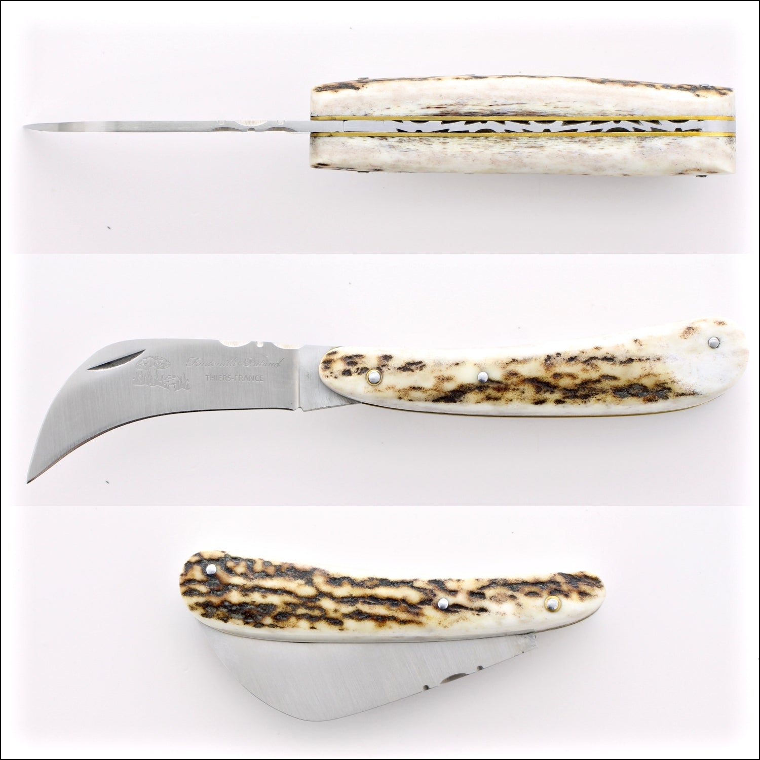 Mushroom Knife - Garden Knife Deer Stag Handle by Fontenille Pataud