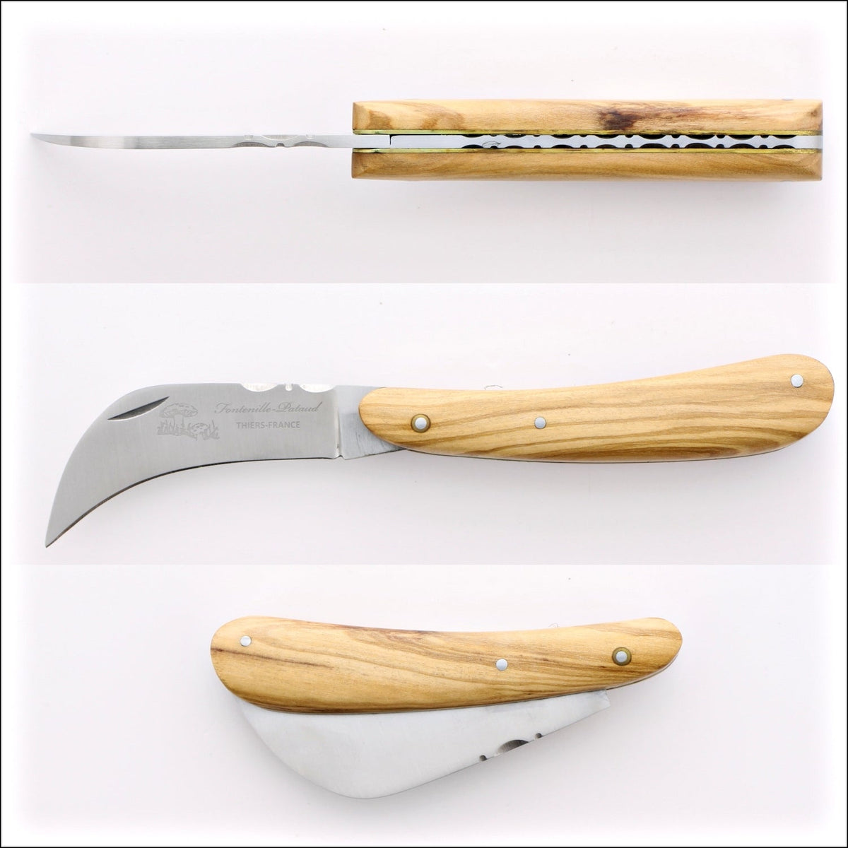 Mushroom Knife - Garden Knife Olive Wood Handle by Fontenille Pataud