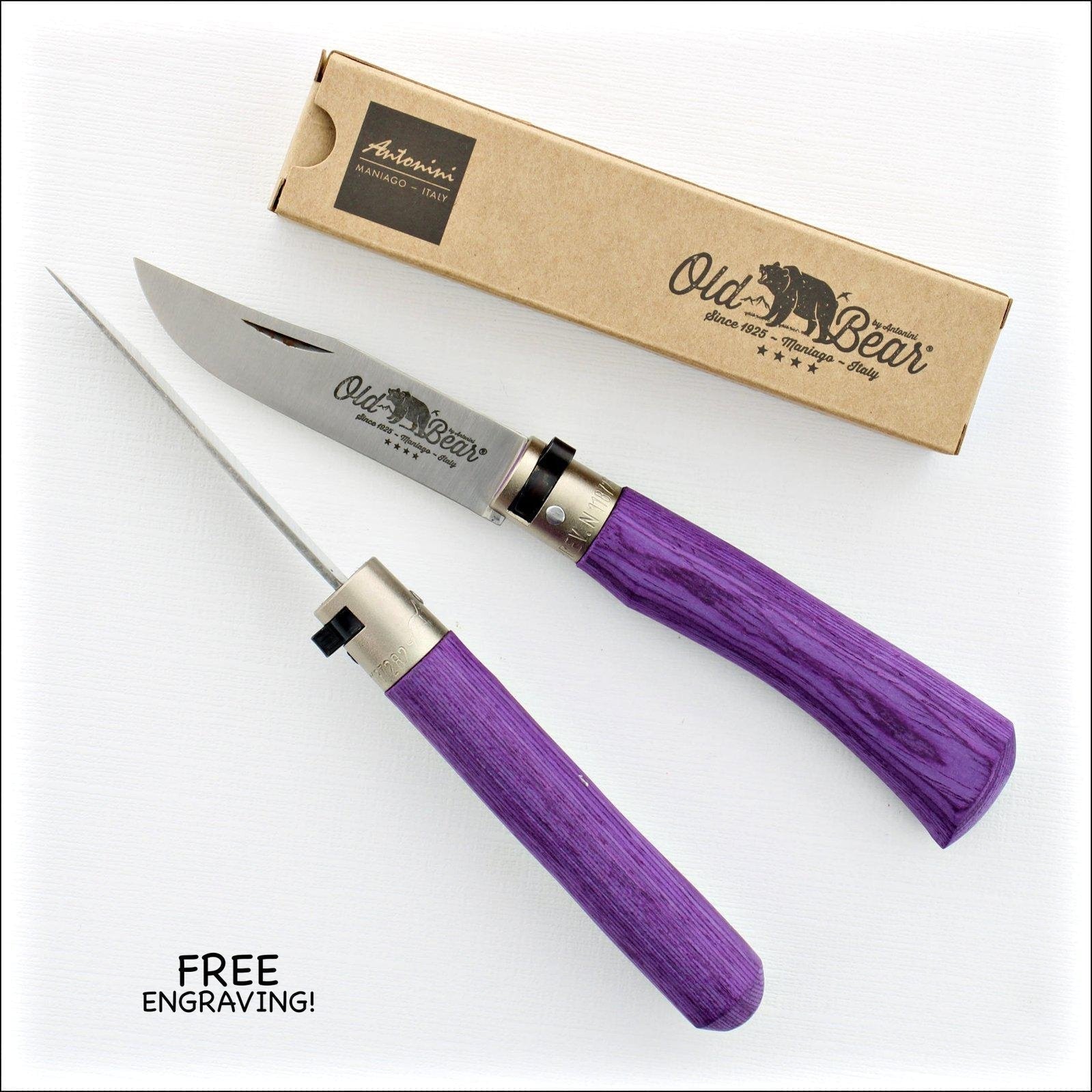 Old Bear® M Purple Handle Pocket Knife