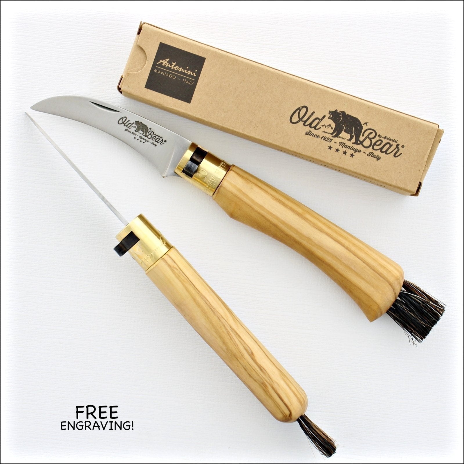Old Bear® Mushroom Knife Olive Wood