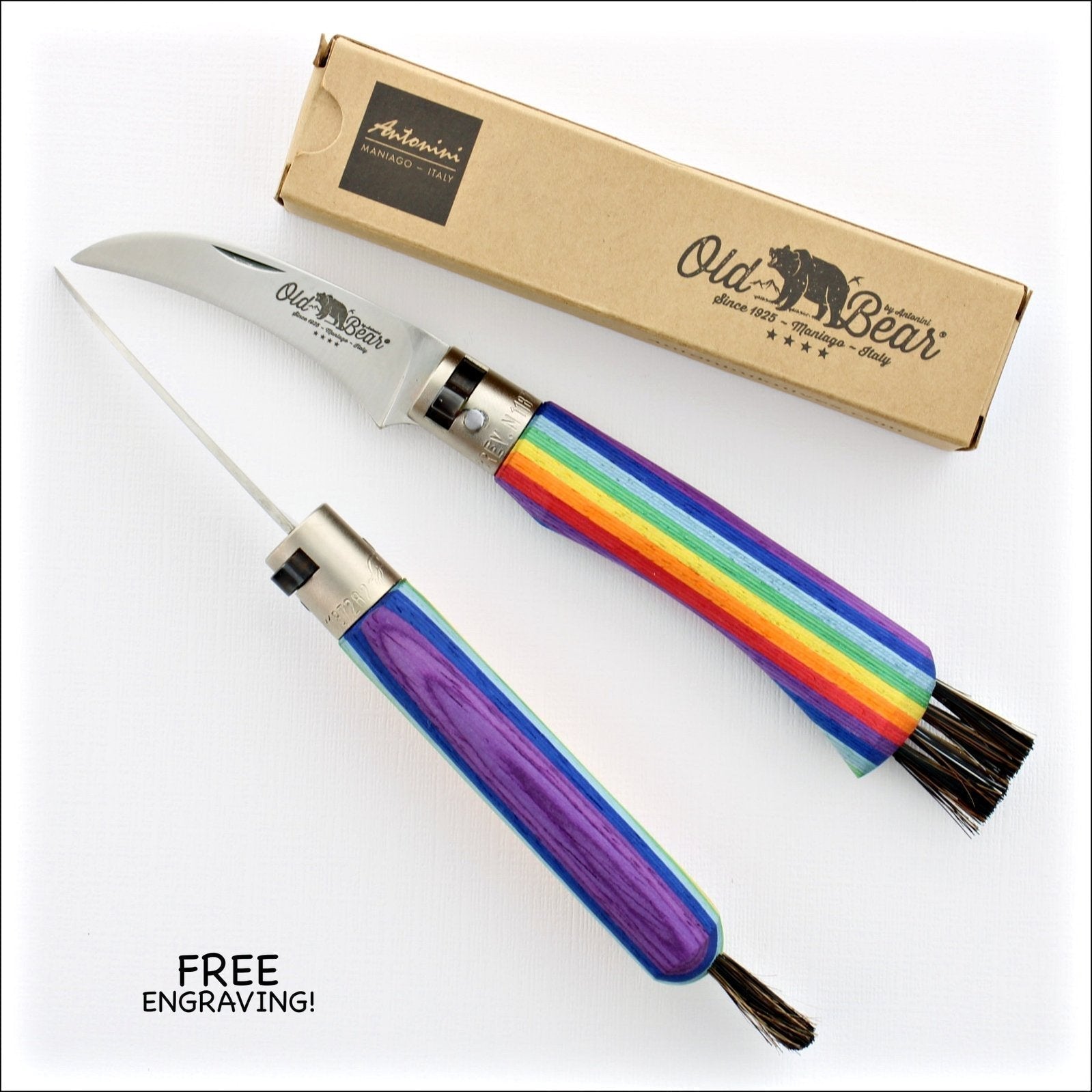 Old Bear® Mushroom Knife Rainbow Veneers