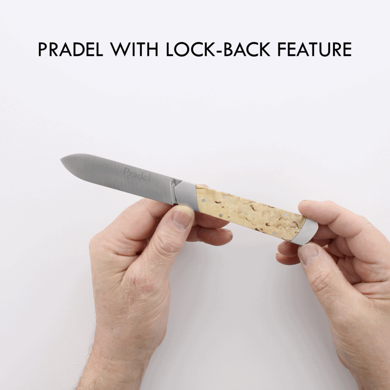 Pradel Folding Knife Karelian Birch Handle &amp; Lock-Back by Fontenille Pataud