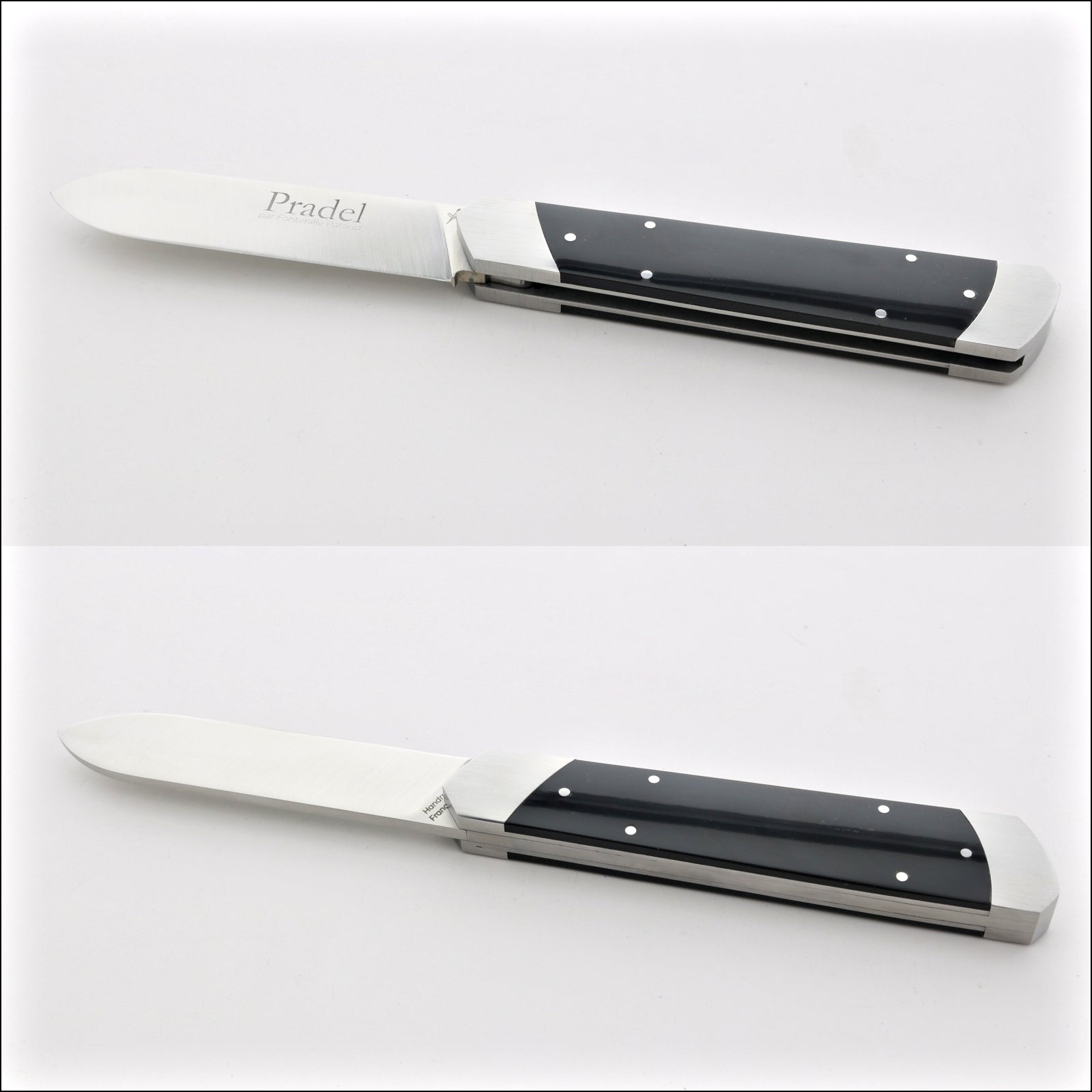 Pradel Folding Knife Black Horn Tip Handle & Lock-Back by Fontenille Pataud