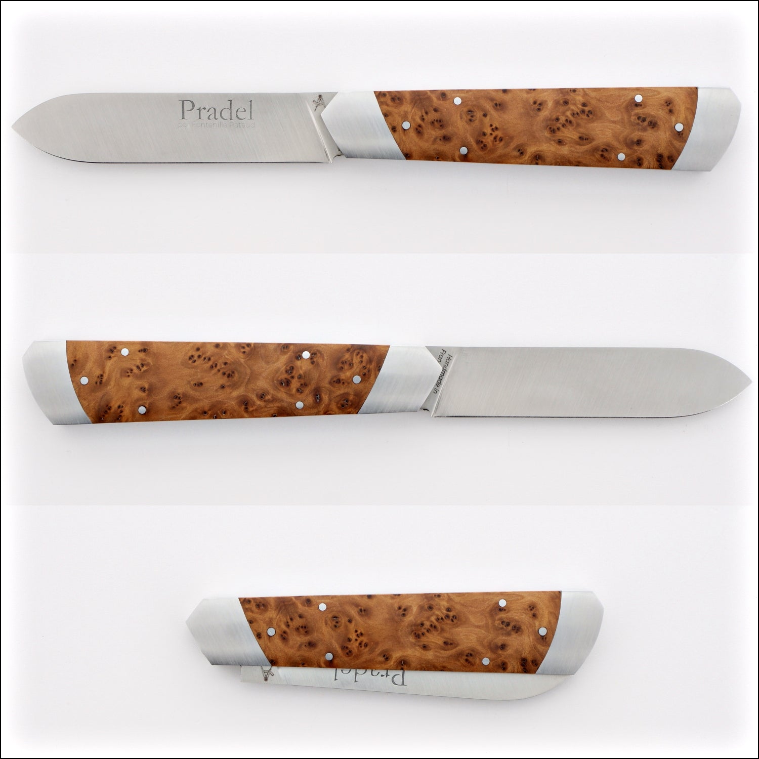 Pradel Folding Knife Thuya Burl Handle & Lock-Back by Fontenille Pataud