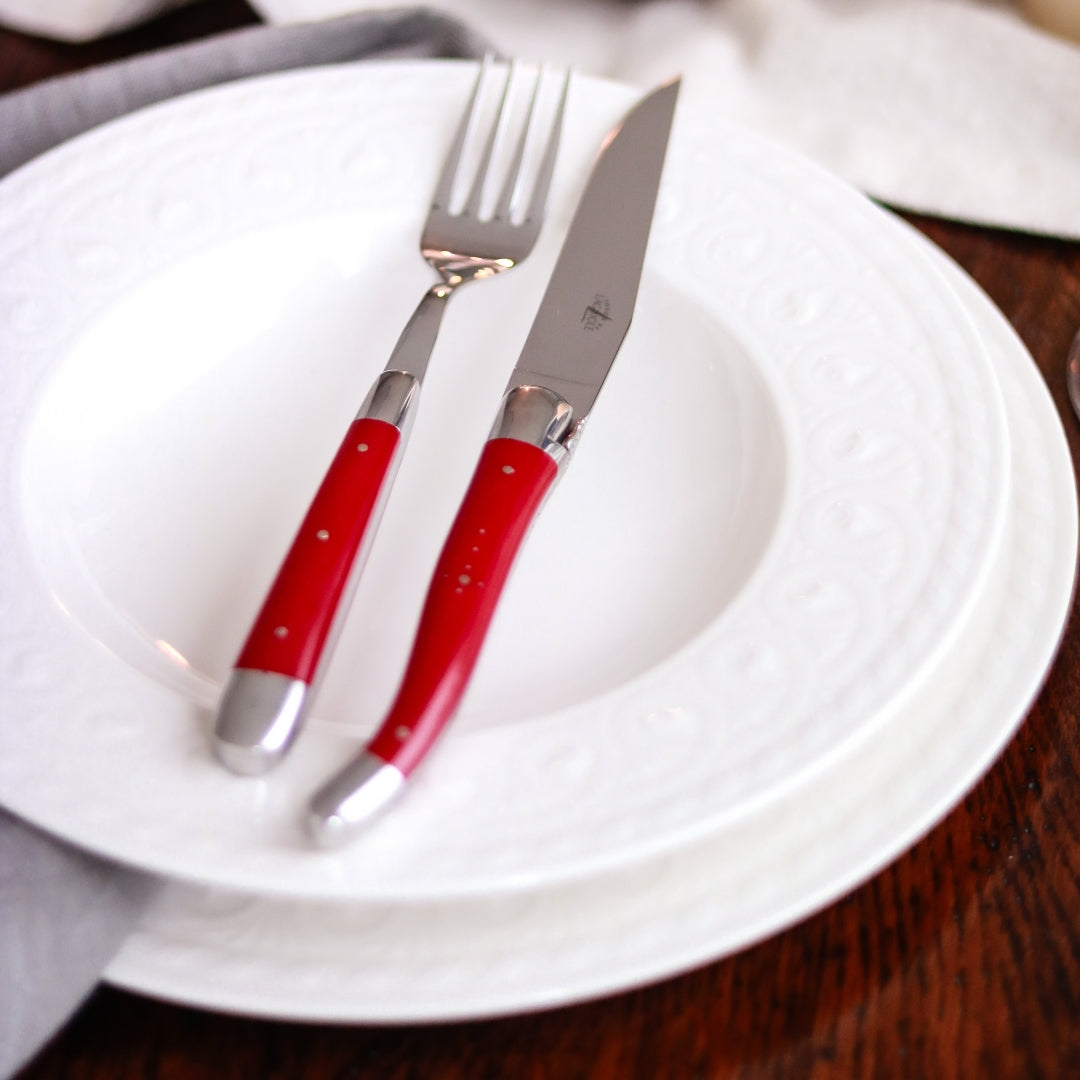 Forge de Laguiole Steak Knives - Red