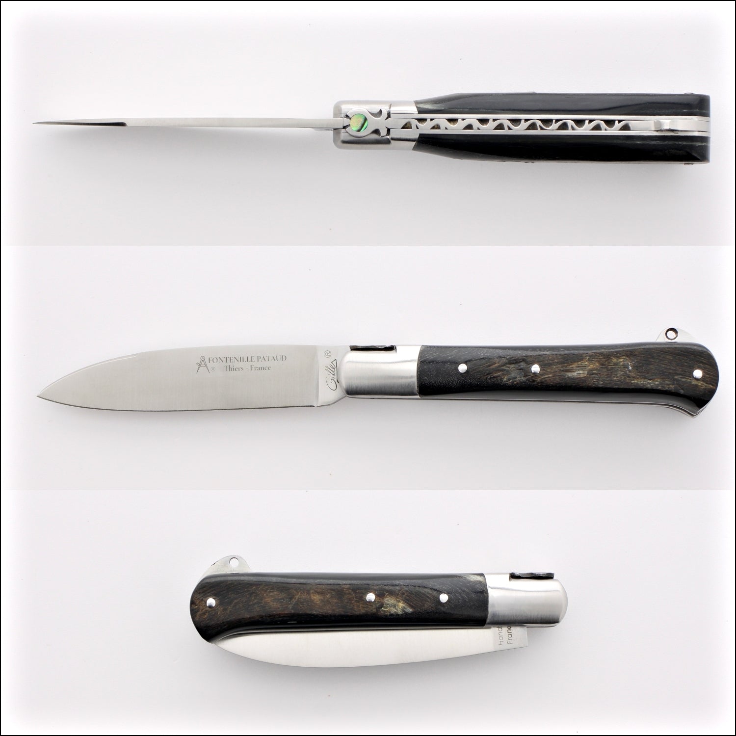 Yssingeaux 11 cm Classic Pocket Knife - Dark Ram Horn