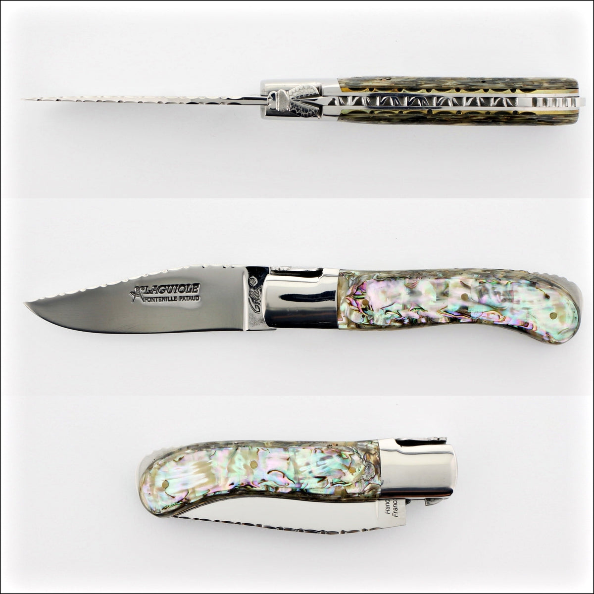 Laguiole Gentleman's Knife Guilloche - Mother of Pearl
