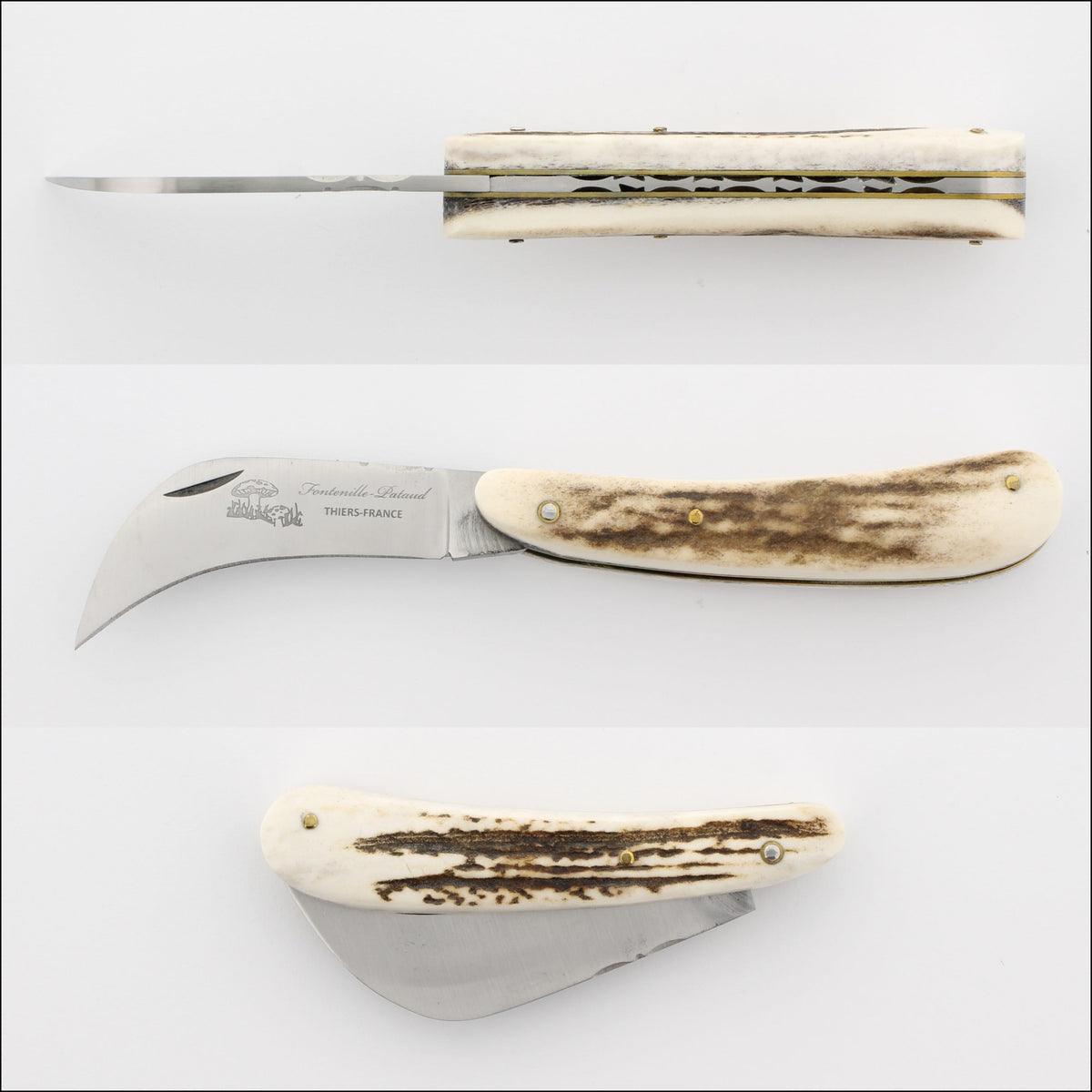 Mushroom Knife - Garden Knife Deer Stag Handle by Fontenille Pataud