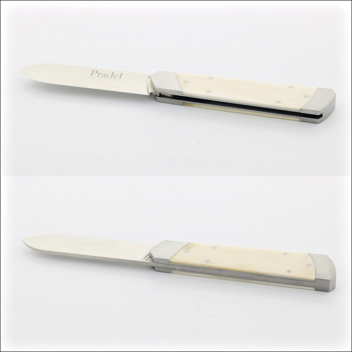 Pradel Folding Knife Cattle Bone Handle & Hidden Lock-Back