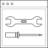 drawing of a ranch and screw driver to represent Laguiole Imports repair and warranty services