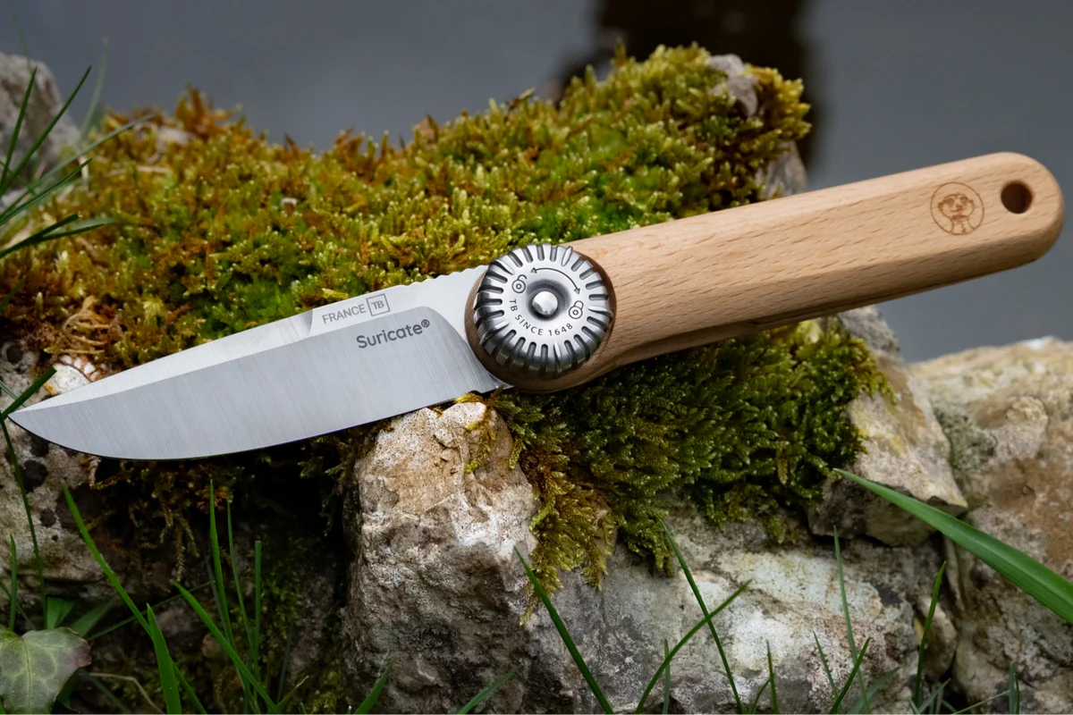 SURICATE® Pocket Knife Beechwood Handle-Laguiole Imports