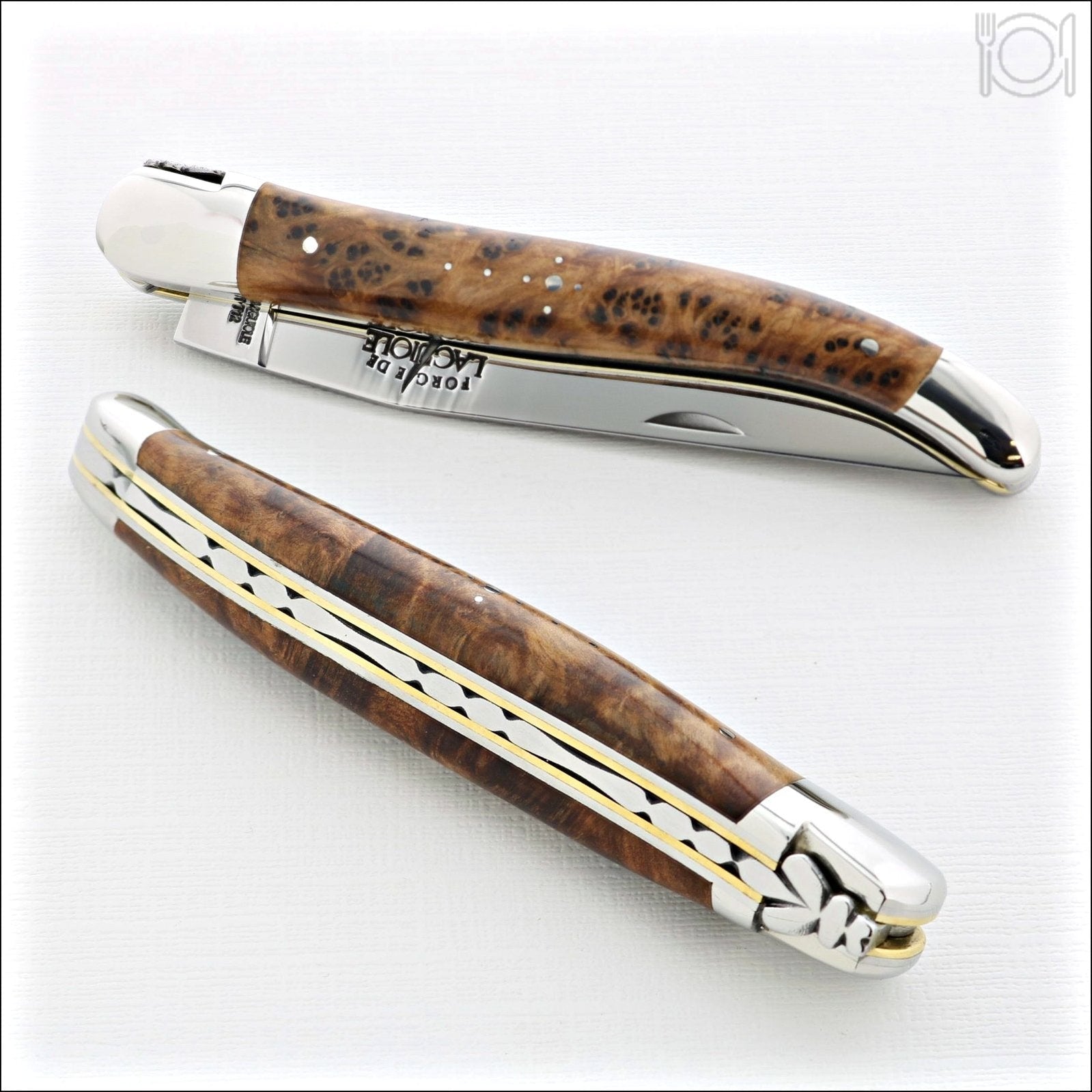 12 cm Carvé Cascades Series - Thuya Handle - Shiny - Laguiole Imports