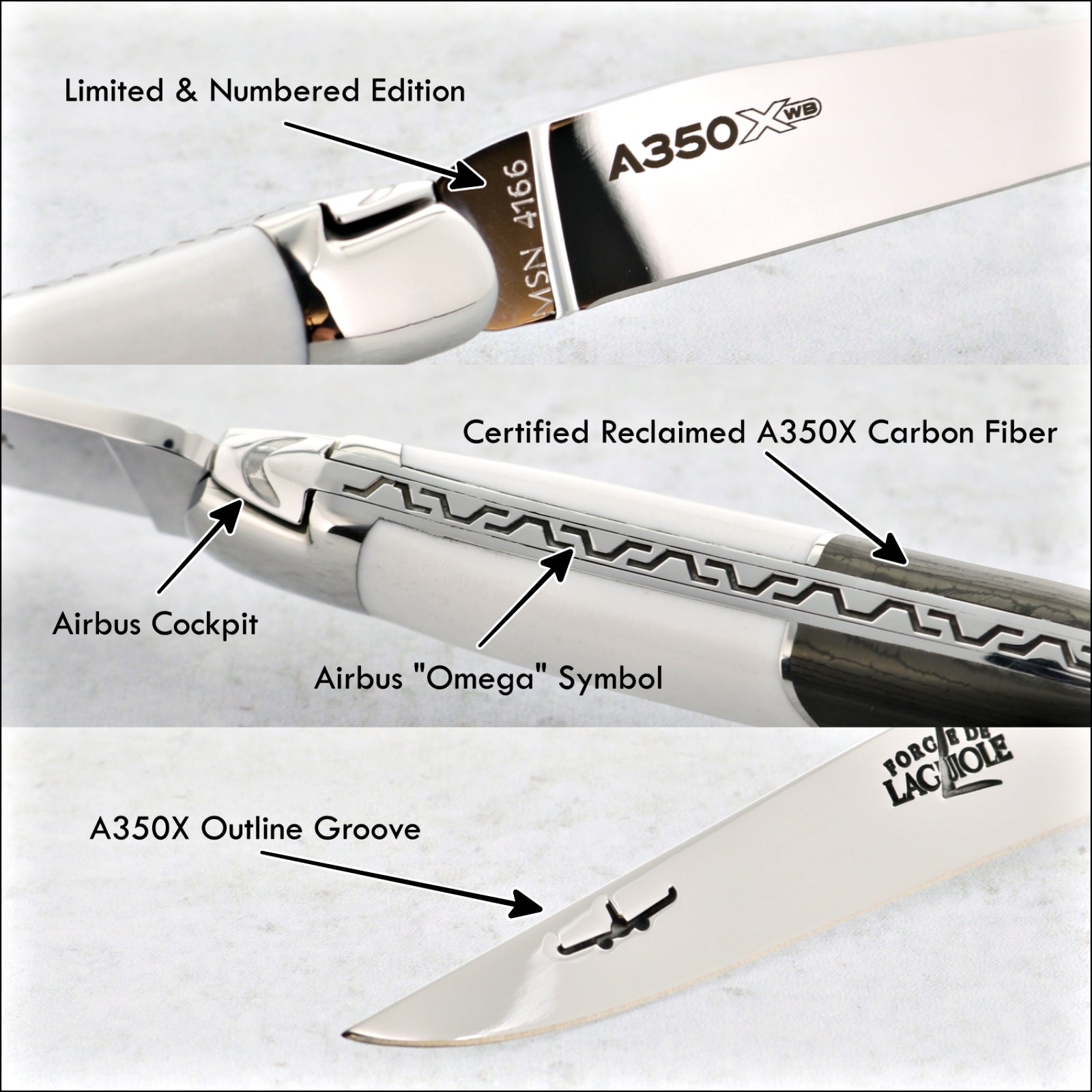 Airbus A350X-WB Carbon Fiber 11 cm Knife