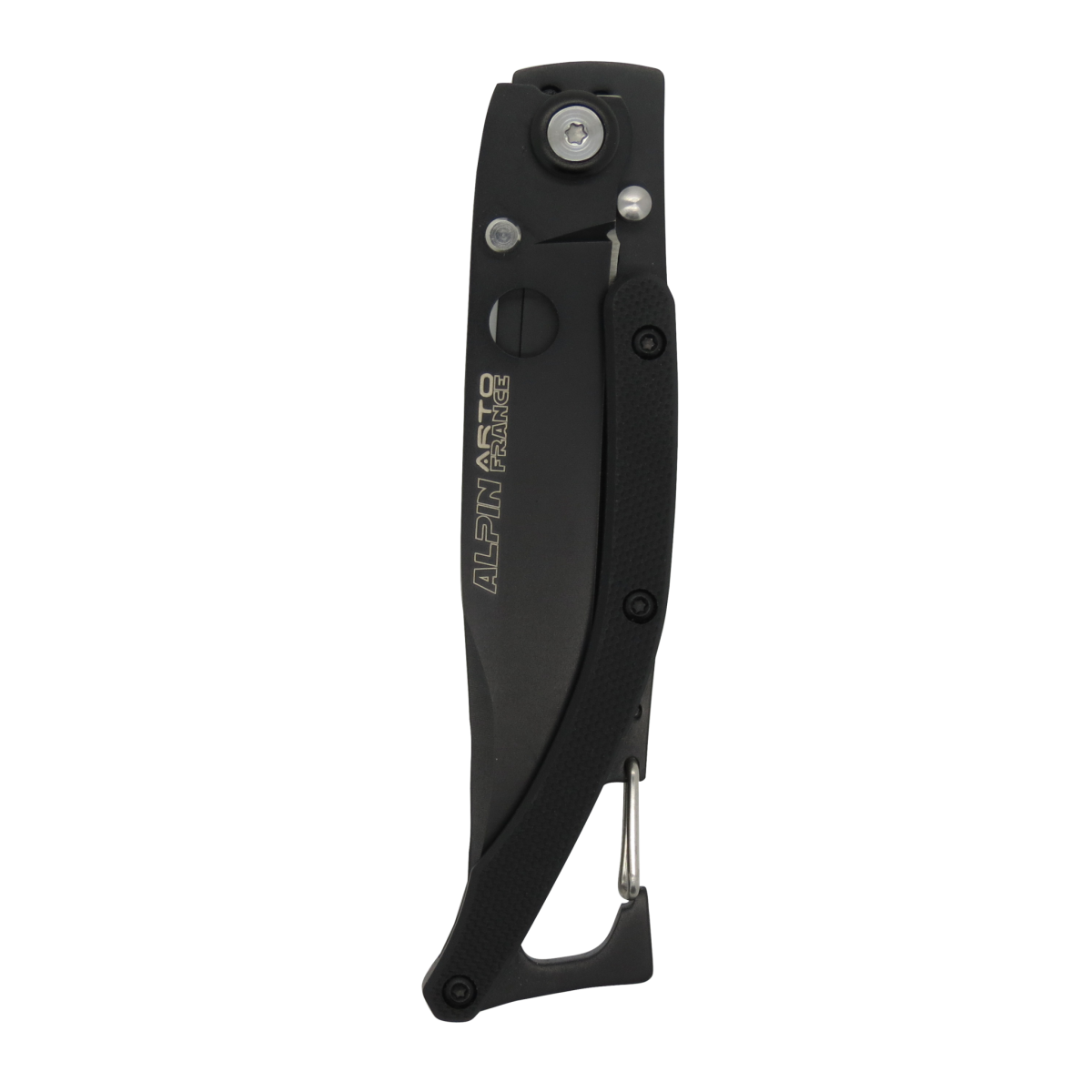Alpin Titanium Black G10 Handle Ultralight Carabiner Folding Knife-Linerlock