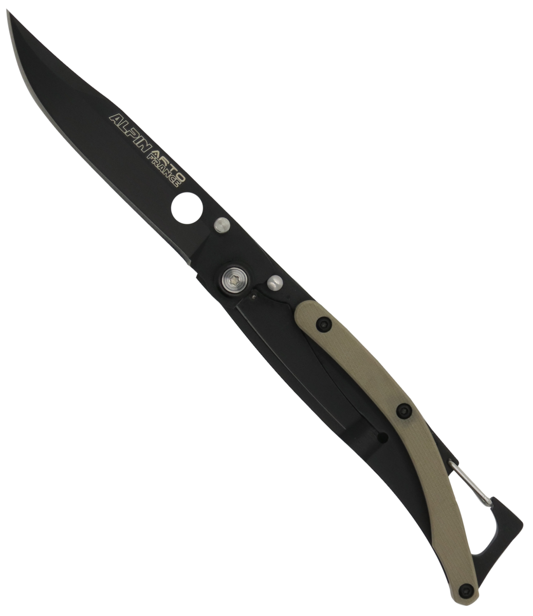 Alpin Titanium Desert G10 Handle Ultralight Carabiner Folding Knife-Linerlock