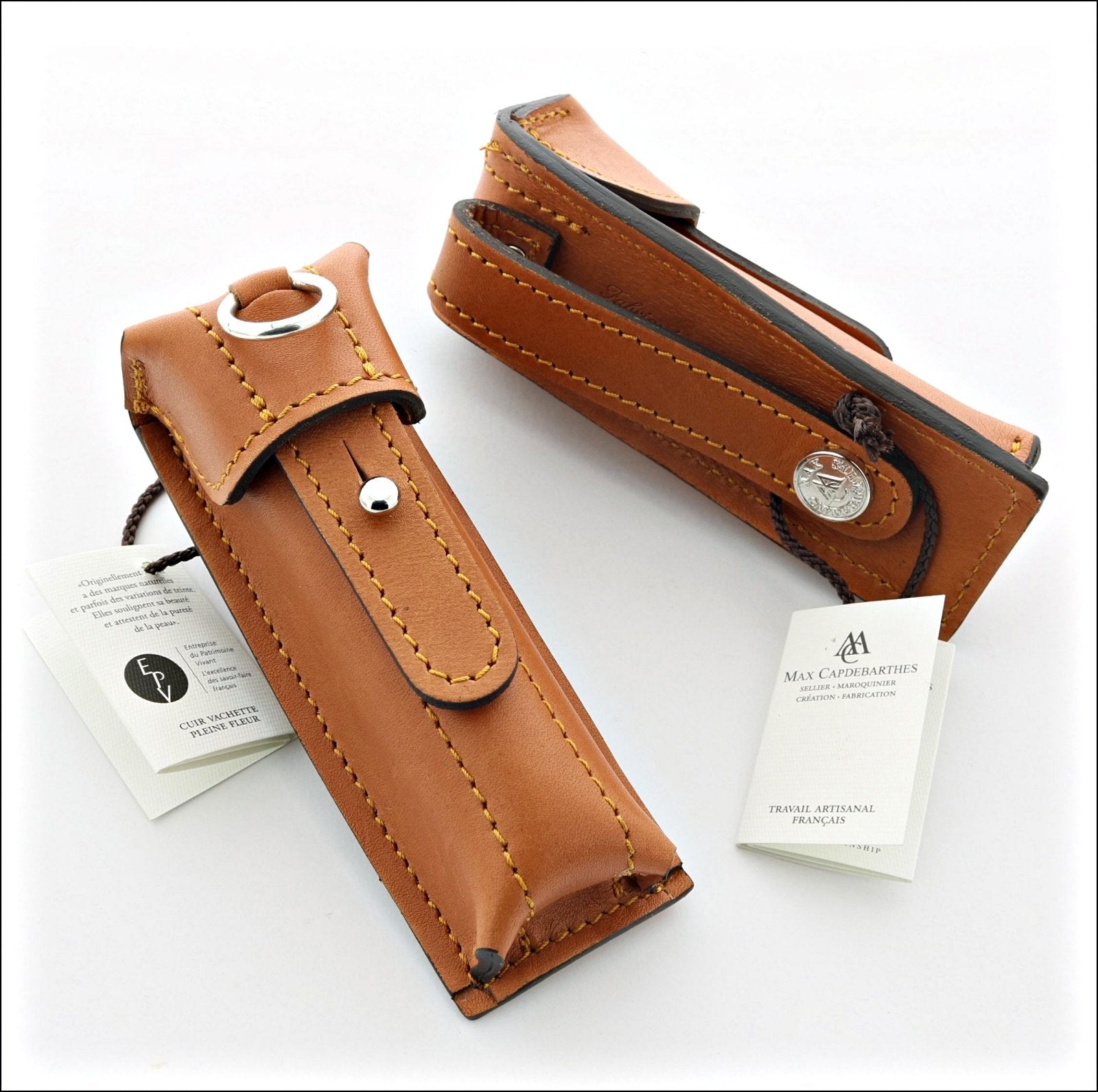 Baroudeur Leather Sheath for 12 cm Pocket Knives-KNIFE SHEATHS