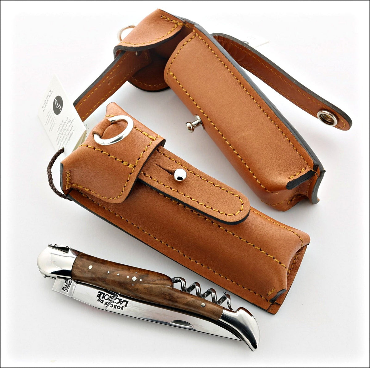 Baroudeur Leather Sheath for 12 cm Pocket Knives-KNIFE SHEATHS