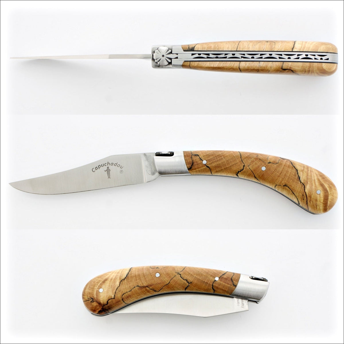 Capuchadou 12 cm Classic Folding Knife - Burled beech End Grain