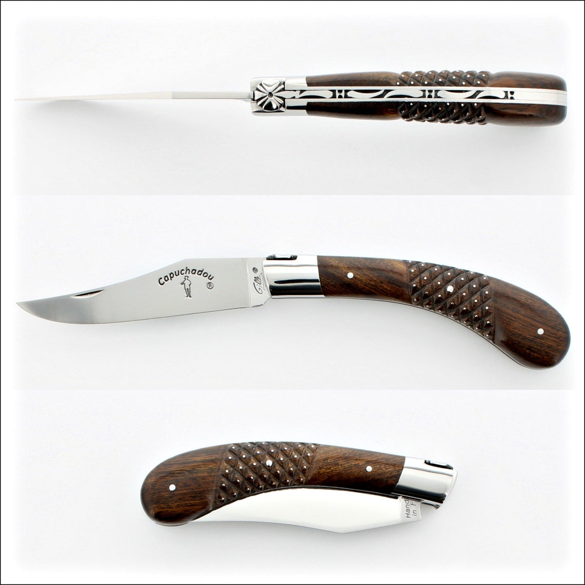 Capuchadou 12 cm Folding knife Studded Ironwood
