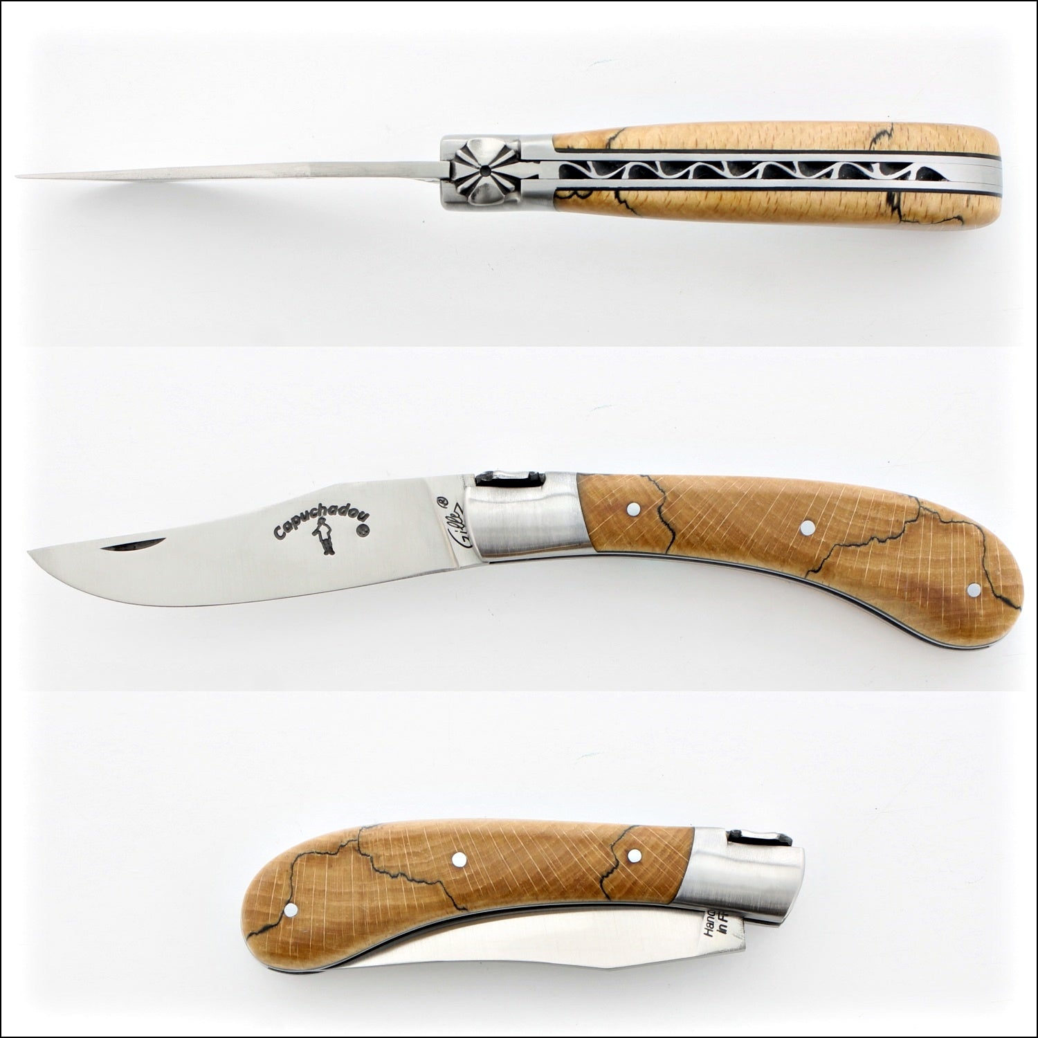 Capuchadou® 10 cm Classic Folding Knife Burled Beech End Grain
