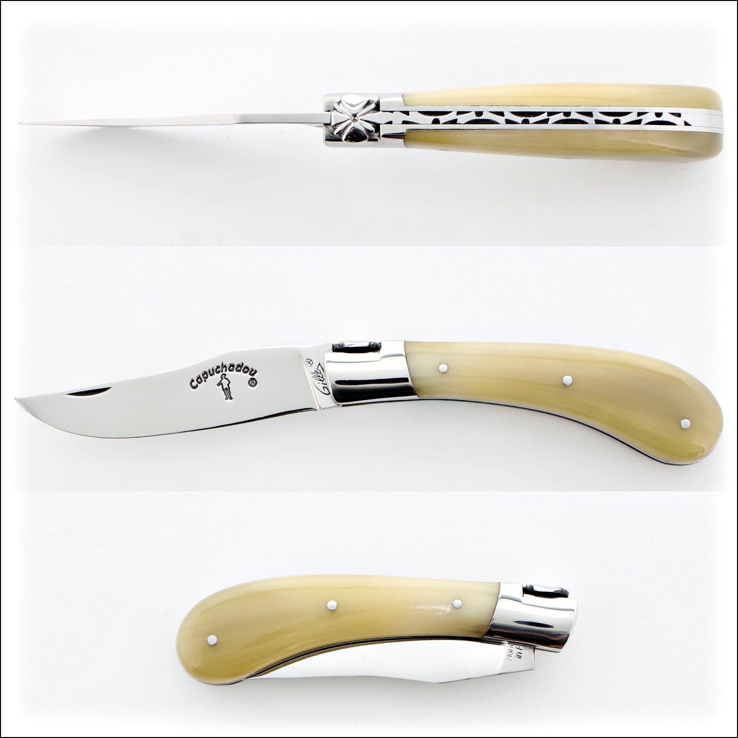 Capuchadou® 10 cm Classic Folding Knife Horn Tip