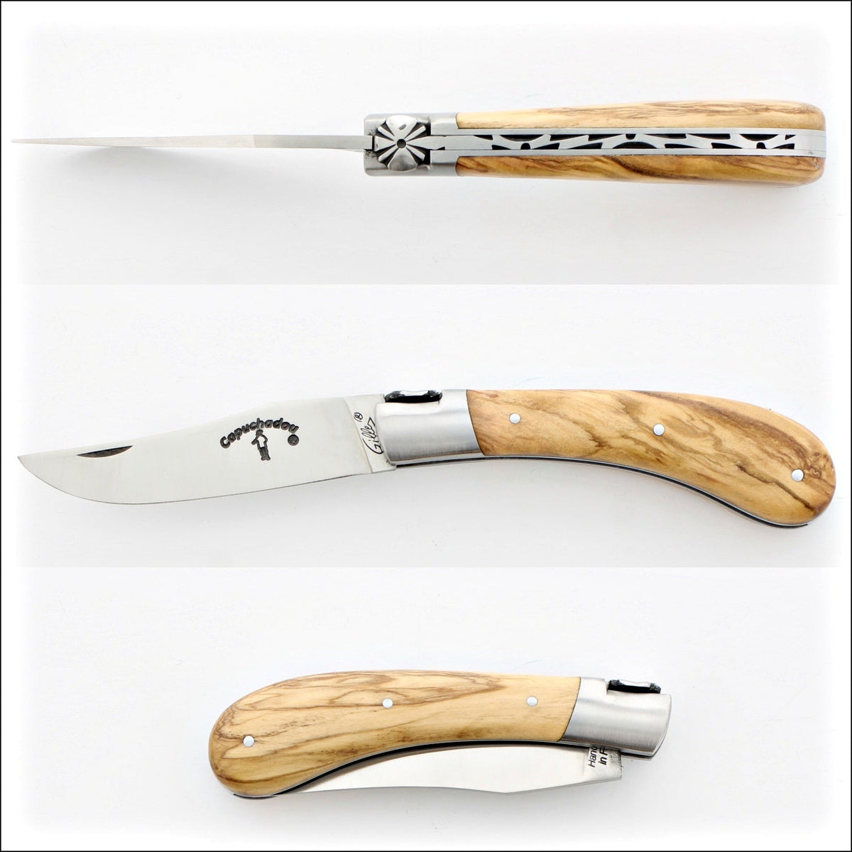 Capuchadou® 10 cm Classic Folding Knife Olive Wood Handle