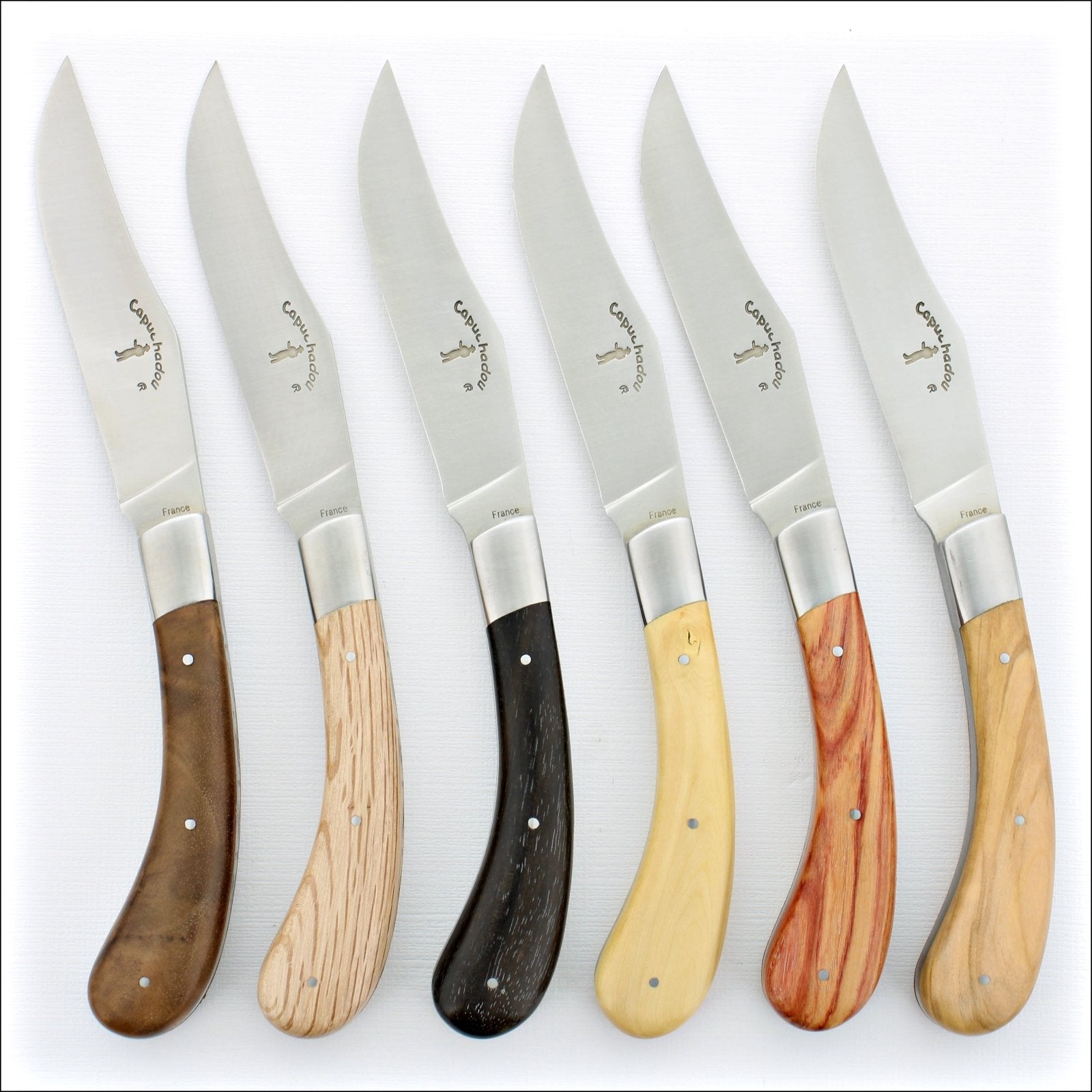 Set of 6 Laguiole en Aubrac Steak Knives 6 Mixed French wood