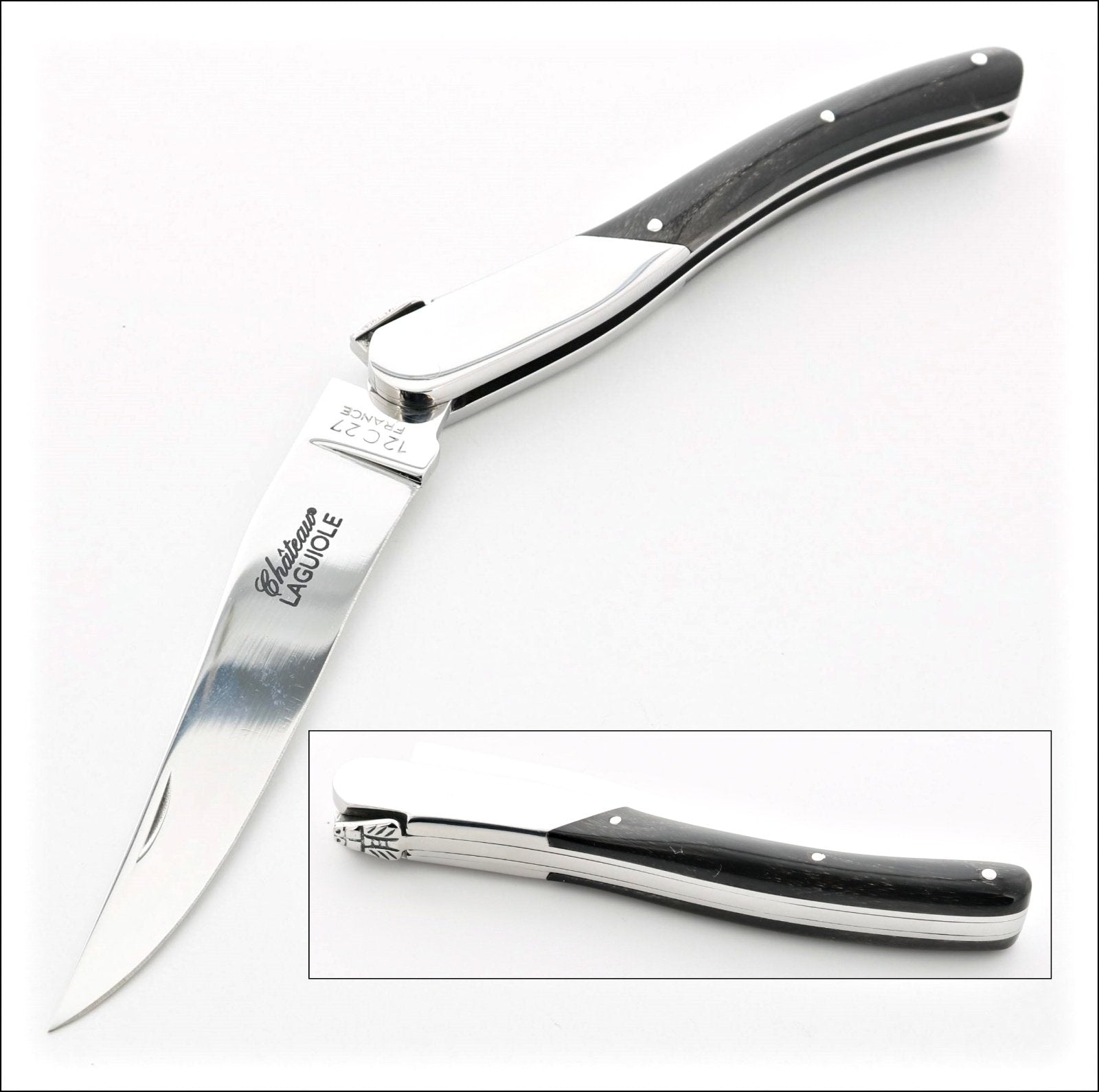 Chateau Laguiole Grand Cru Pocket Knife Dark Horn Tip-POCKET KNIFE