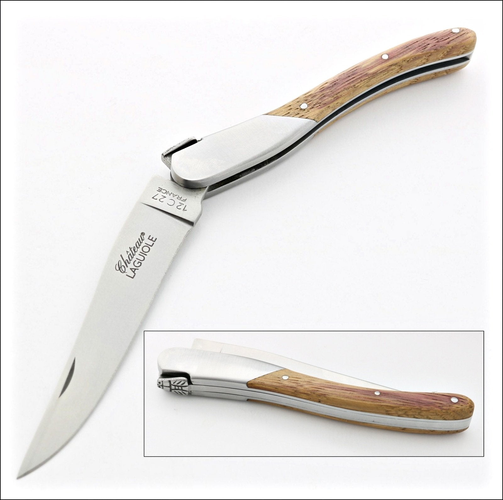 Chateau Laguiole Grand Cru Pocket Knife Oak Barrel Wood-POCKET KNIFE