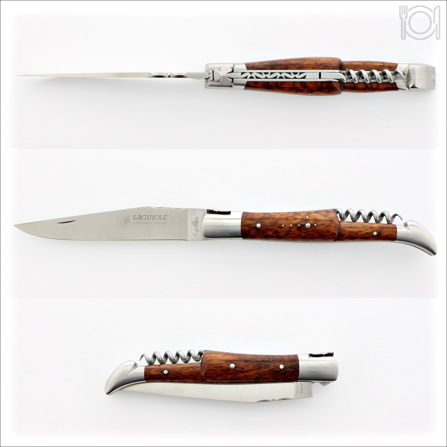 Classic Laguiole Corkscrew Knife Snakewood Handle