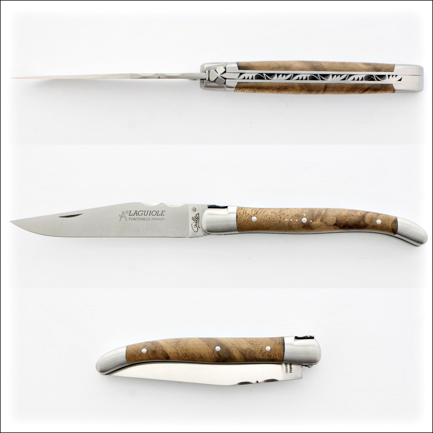 Classic Laguiole Knife 11 cm Burled Walnut Handle