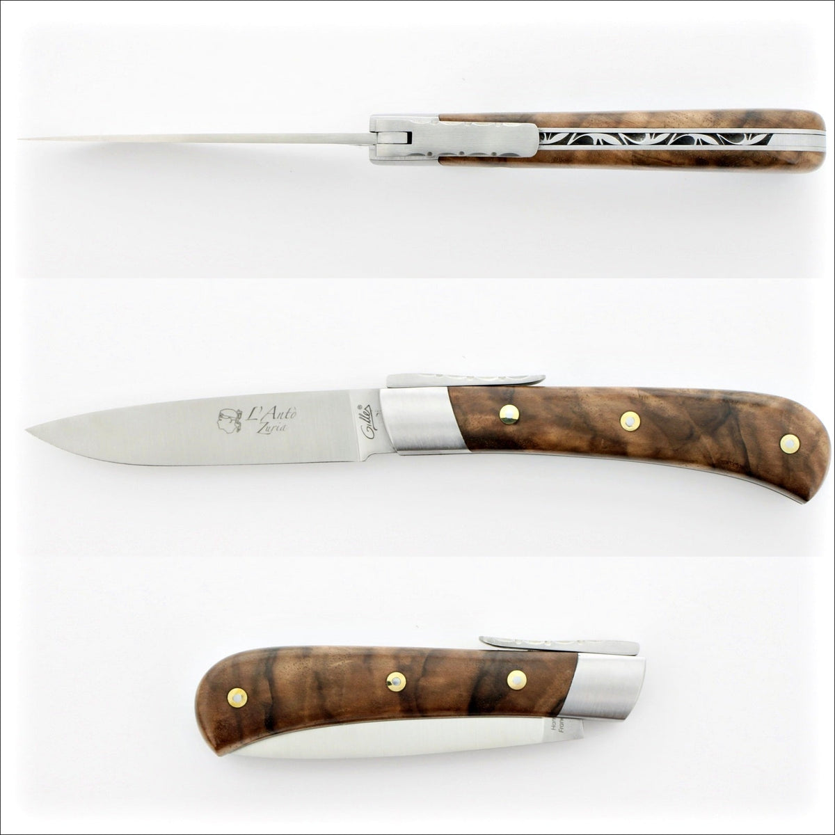 Corsican L&#39; Antò Pocket Knife Burled Walnut