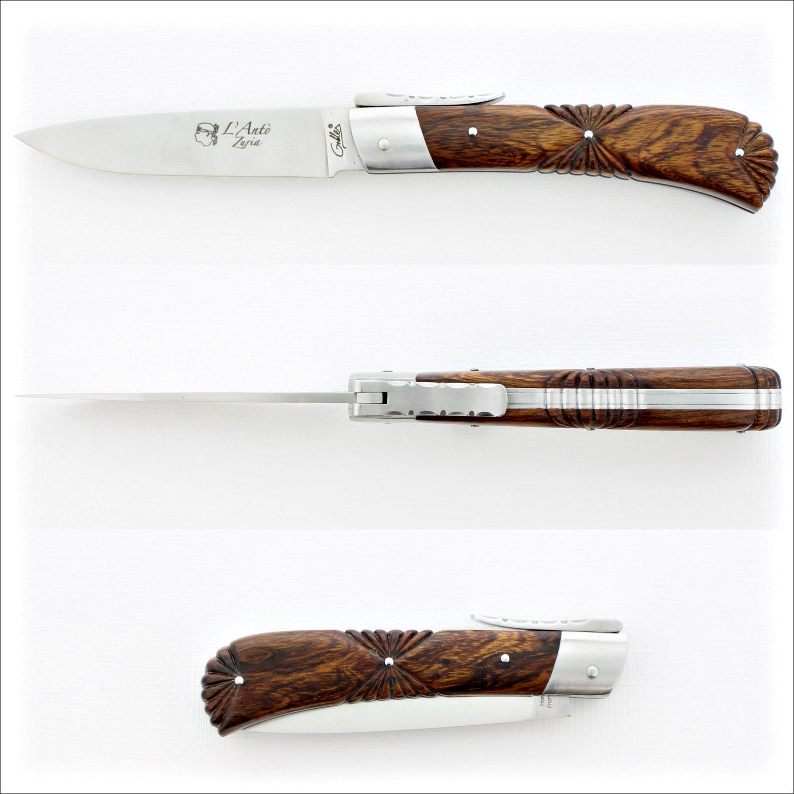 Corsican L' Antò Sculpted Handle Knife - Desert Ironwood