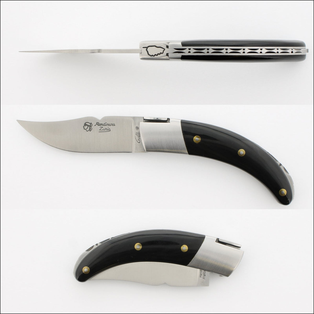 Corsican Rondinara Folding Knife - Black Horn Tip