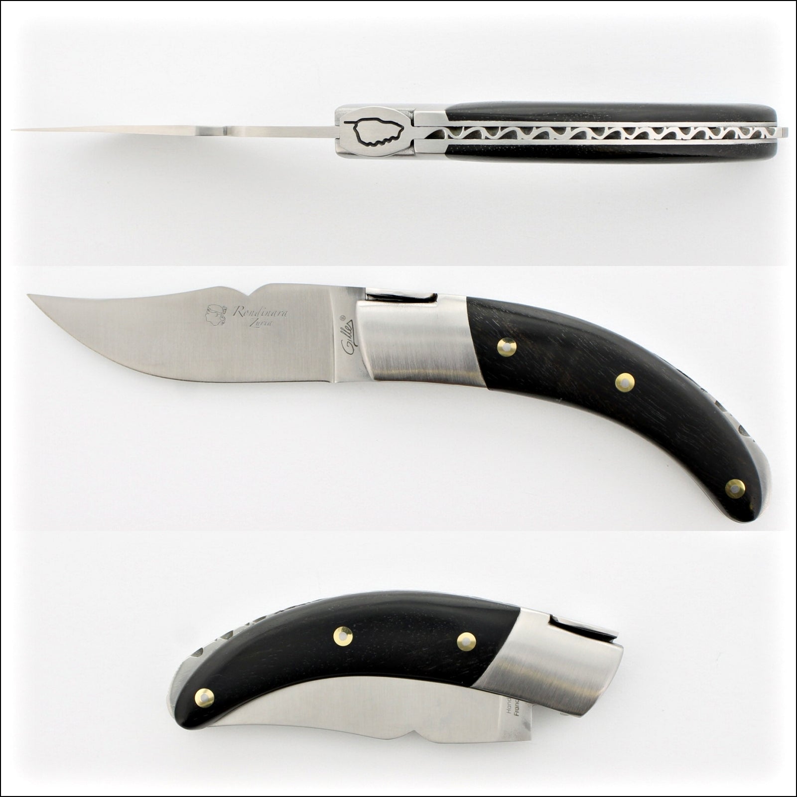 Corsican Rondinara Folding Knife - Ebony Handle