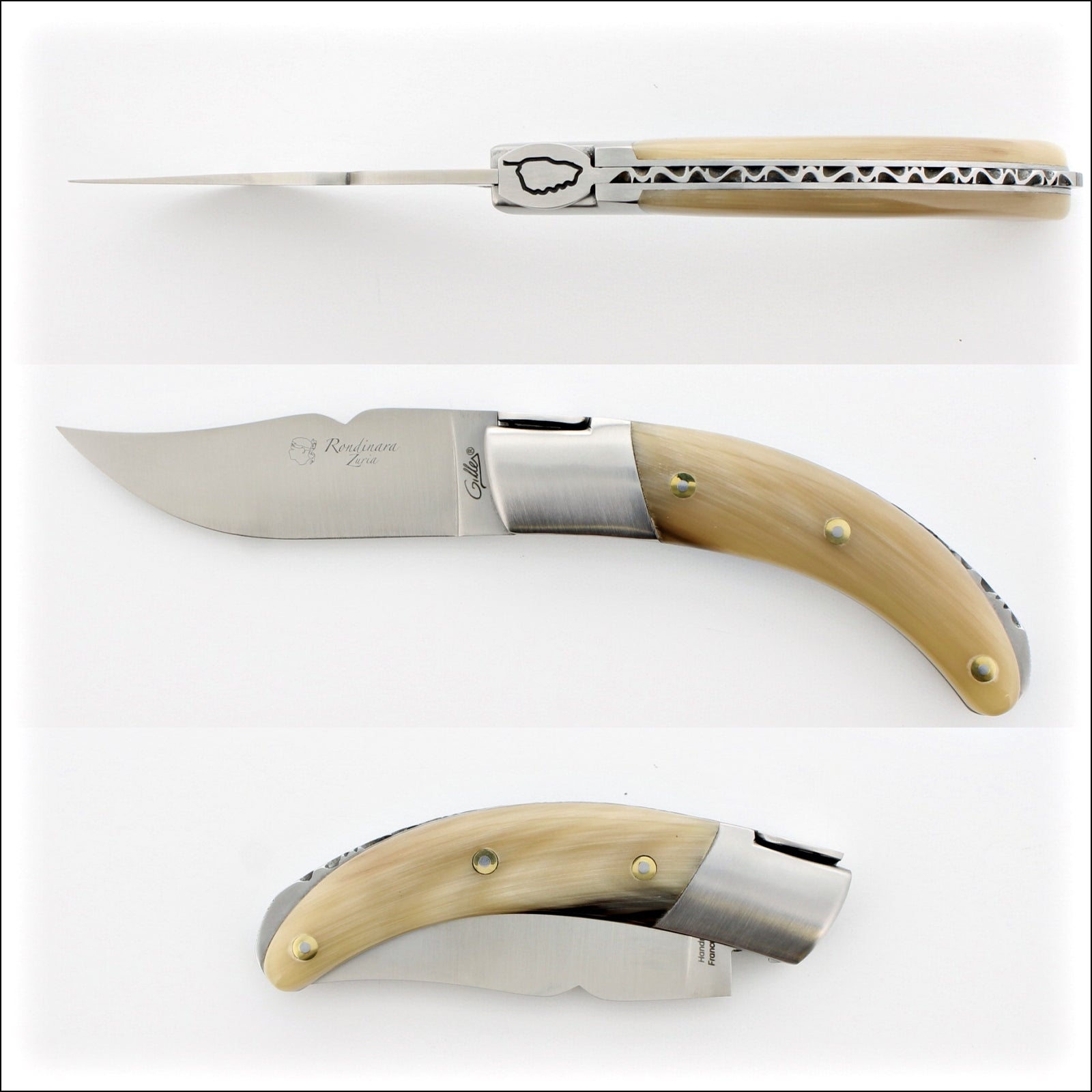 Corsican Rondinara Folding Knife - Horn Tip Handle