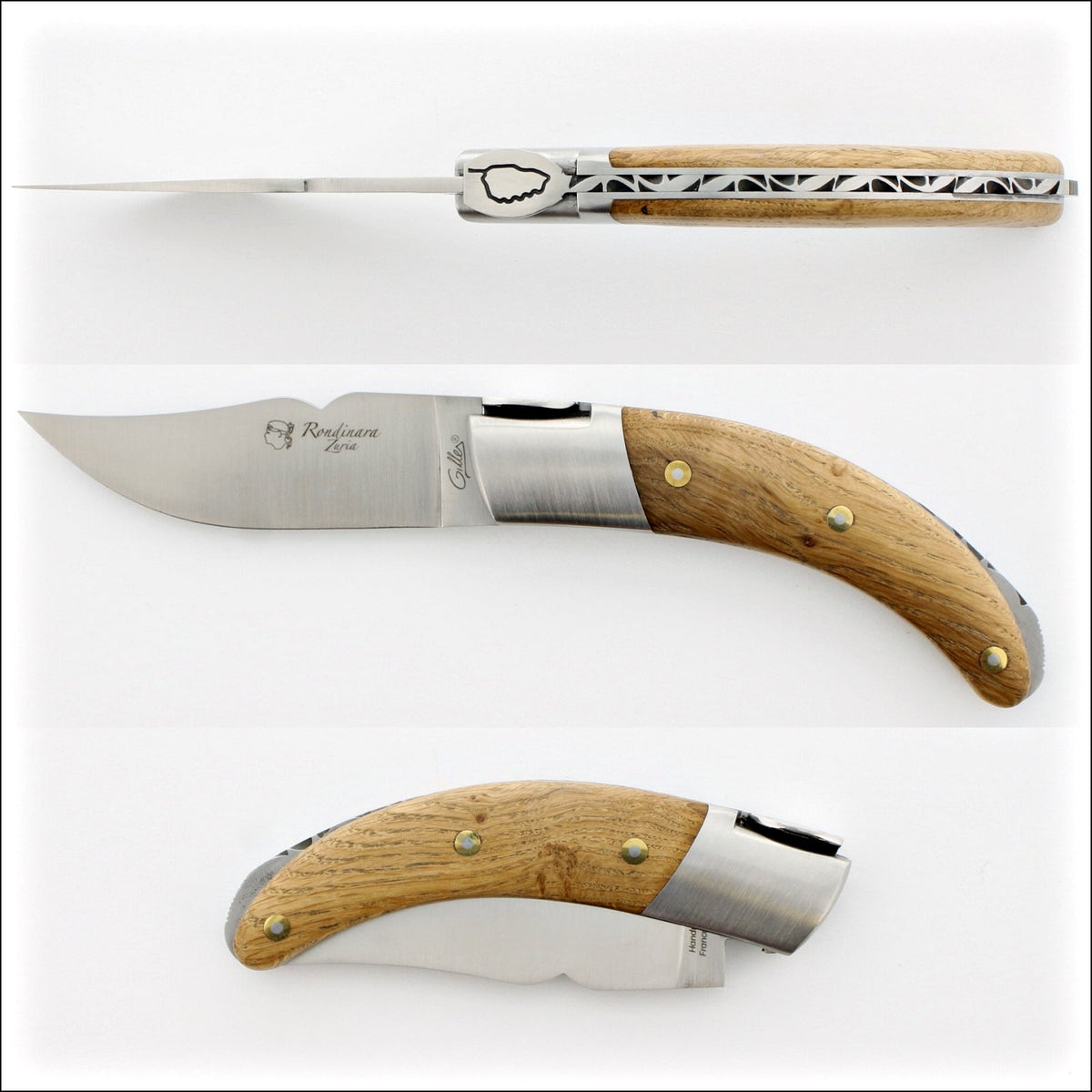 Corsican Rondinara Folding Knife - Oak Barrel Handle