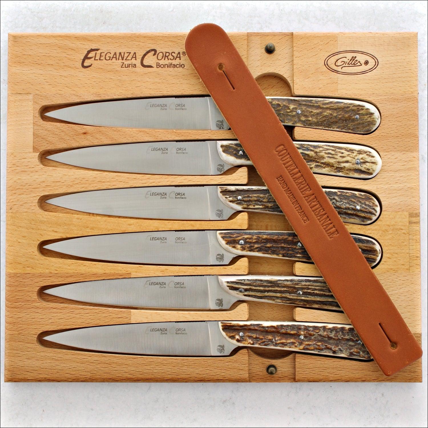 Eleganza Corsa Steak Knives - Deer Stag - Set of 6