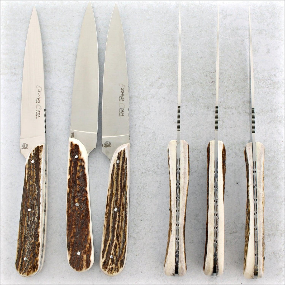 Eleganza Corsa Steak Knives - Deer Stag - Set of 6