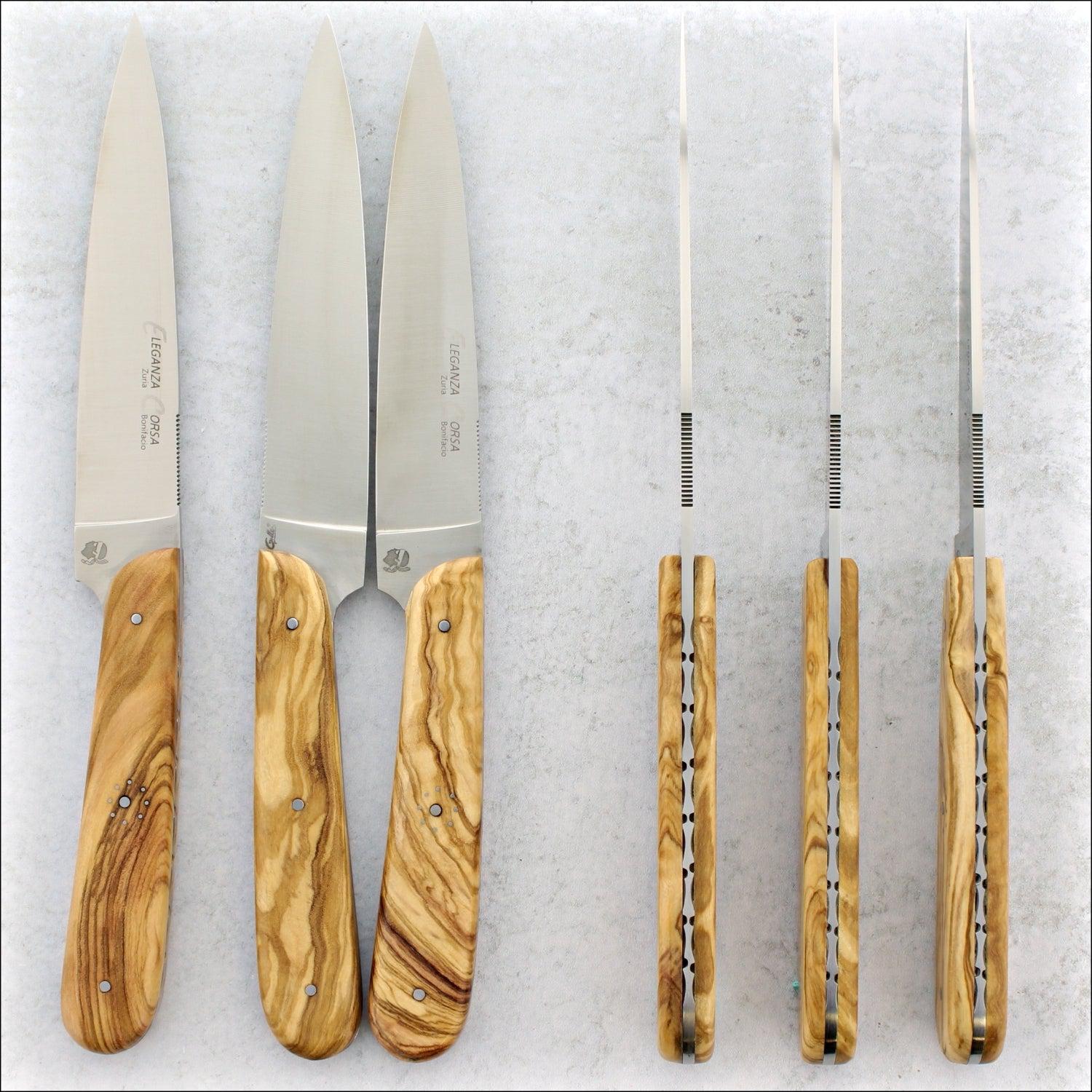 Eleganza Corsa Steak Knives - Olive Wood - Set of 6