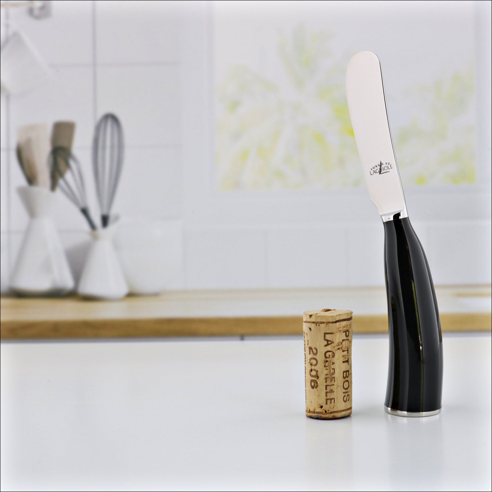 Forge de Laguiole Black Horn Tip Butter Knife