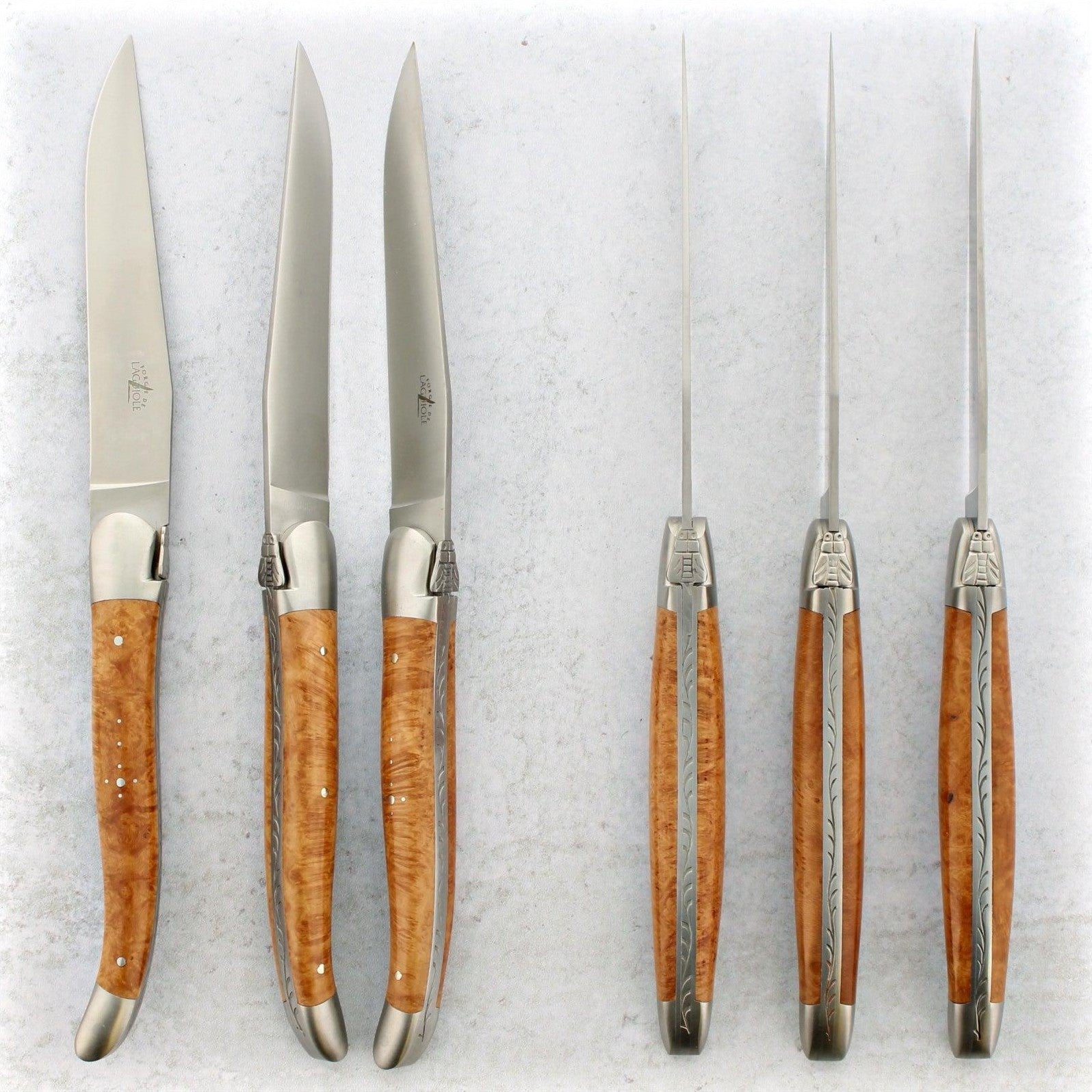 Steak Knives Wooden Handle Serrated Knife Set 8 box Wood Stainless