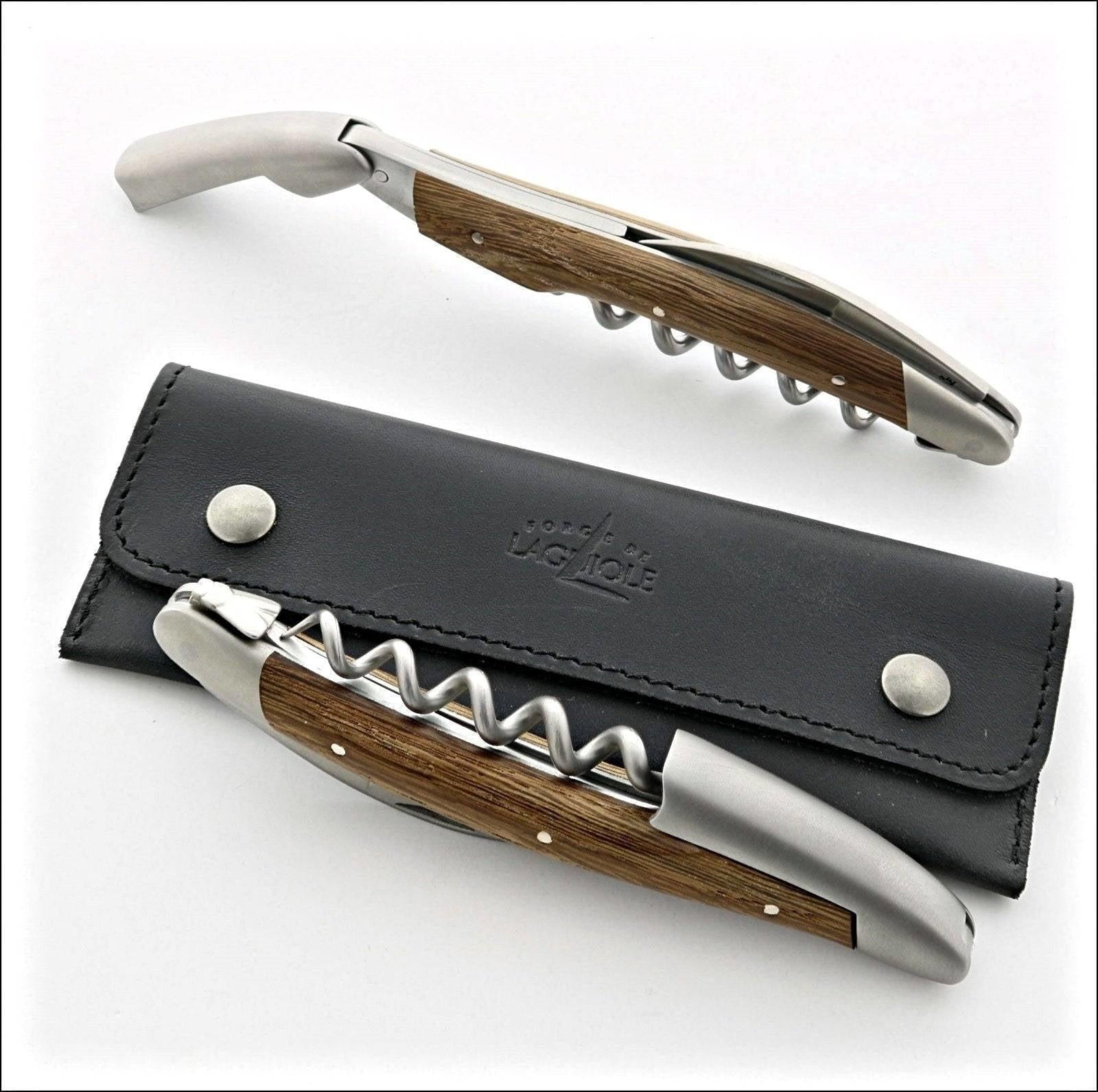 Forge de Laguiole Corkscrew 5000 Years Old Sub Fossilized Oak Bark - Satin