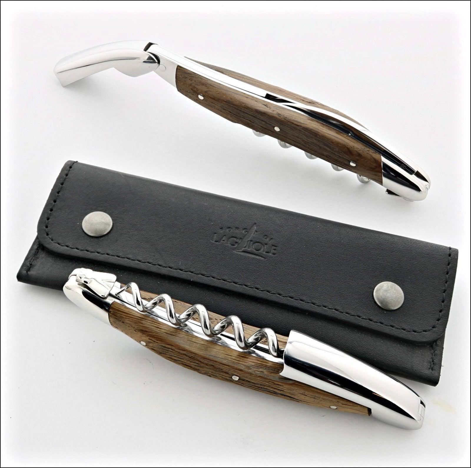 Forge de Laguiole Corkscrew 5000 Years Old Sub Fossilized Oak Bark- Shiny-Waiter Corkscrew