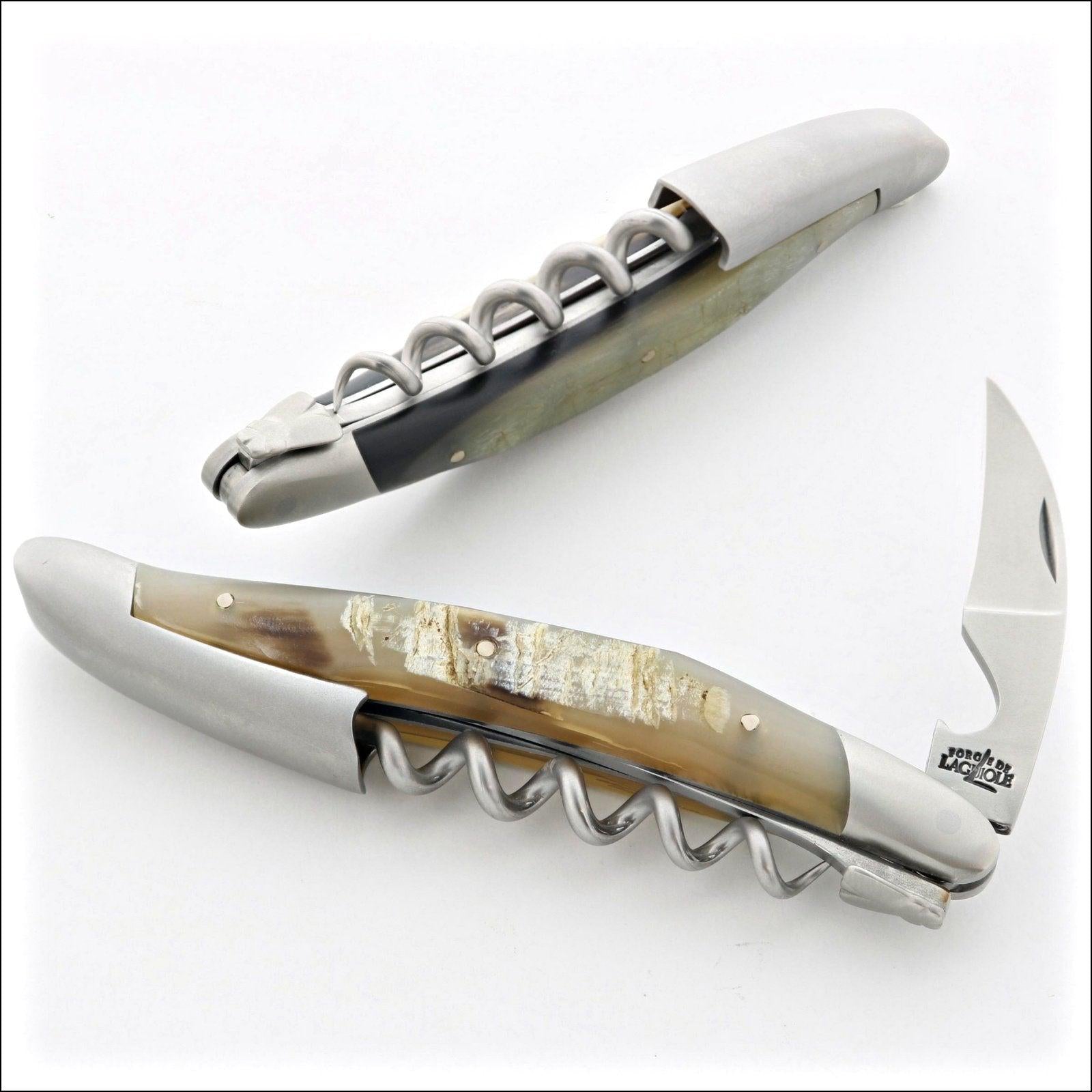 Forge de Laguiole Corkscrew Aubrac Horn Tip Bark-Waiter Corkscrew