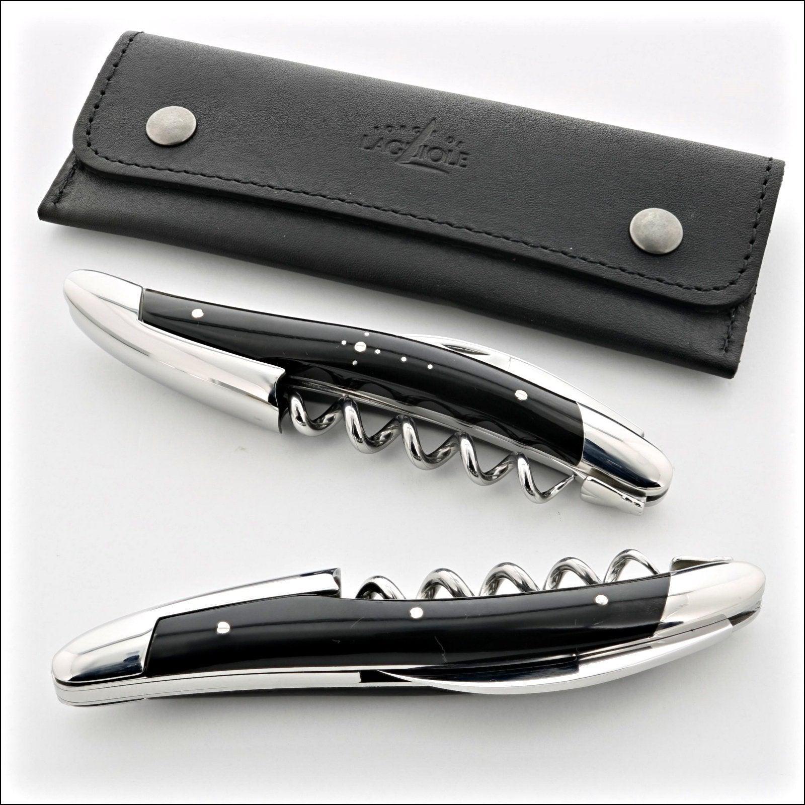 Forge de Laguiole Corkscrew Black Horn Tip Handle-Waiter Corkscrew