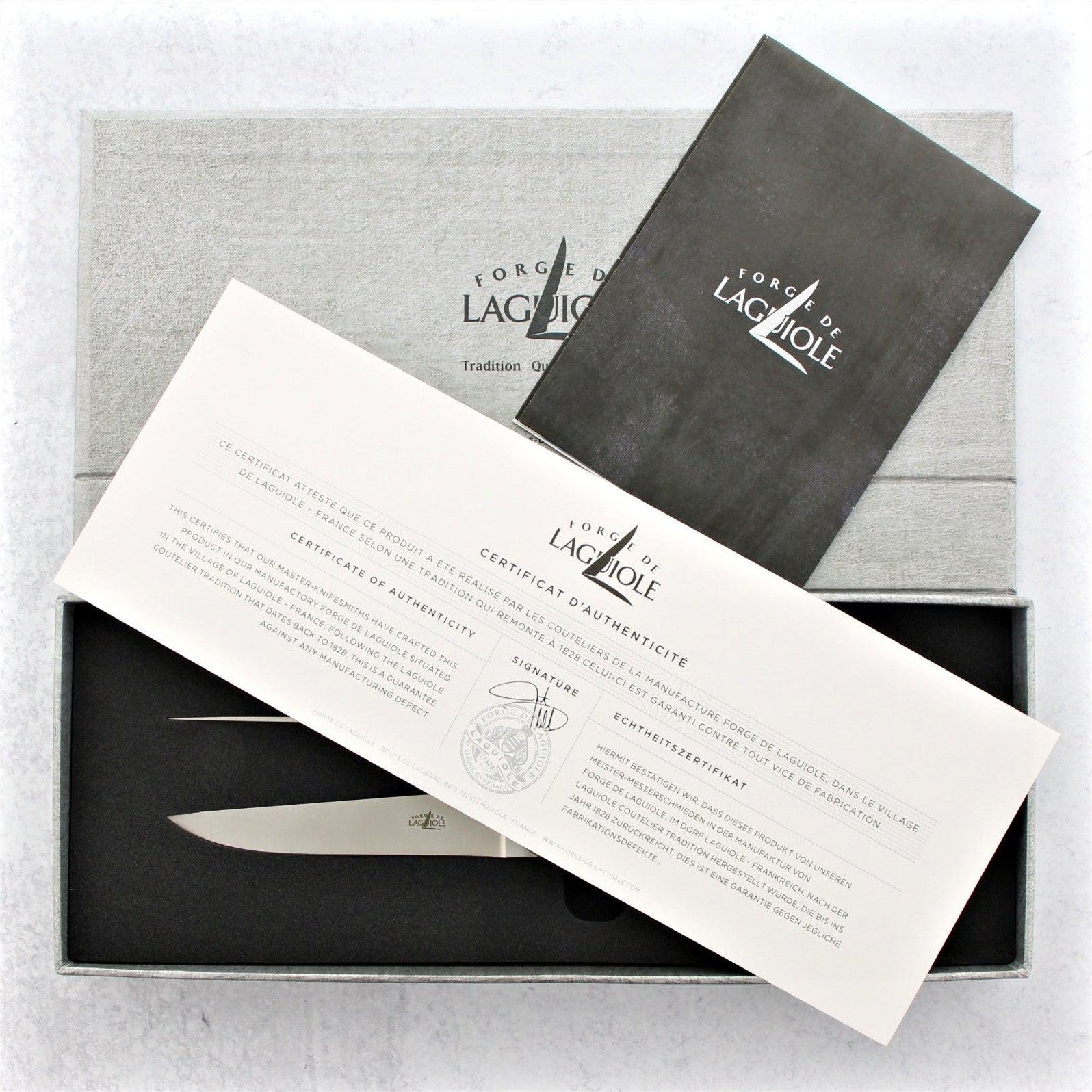 Forge de Laguiole 6 Piece Steak Knife Set Fabric Series Green