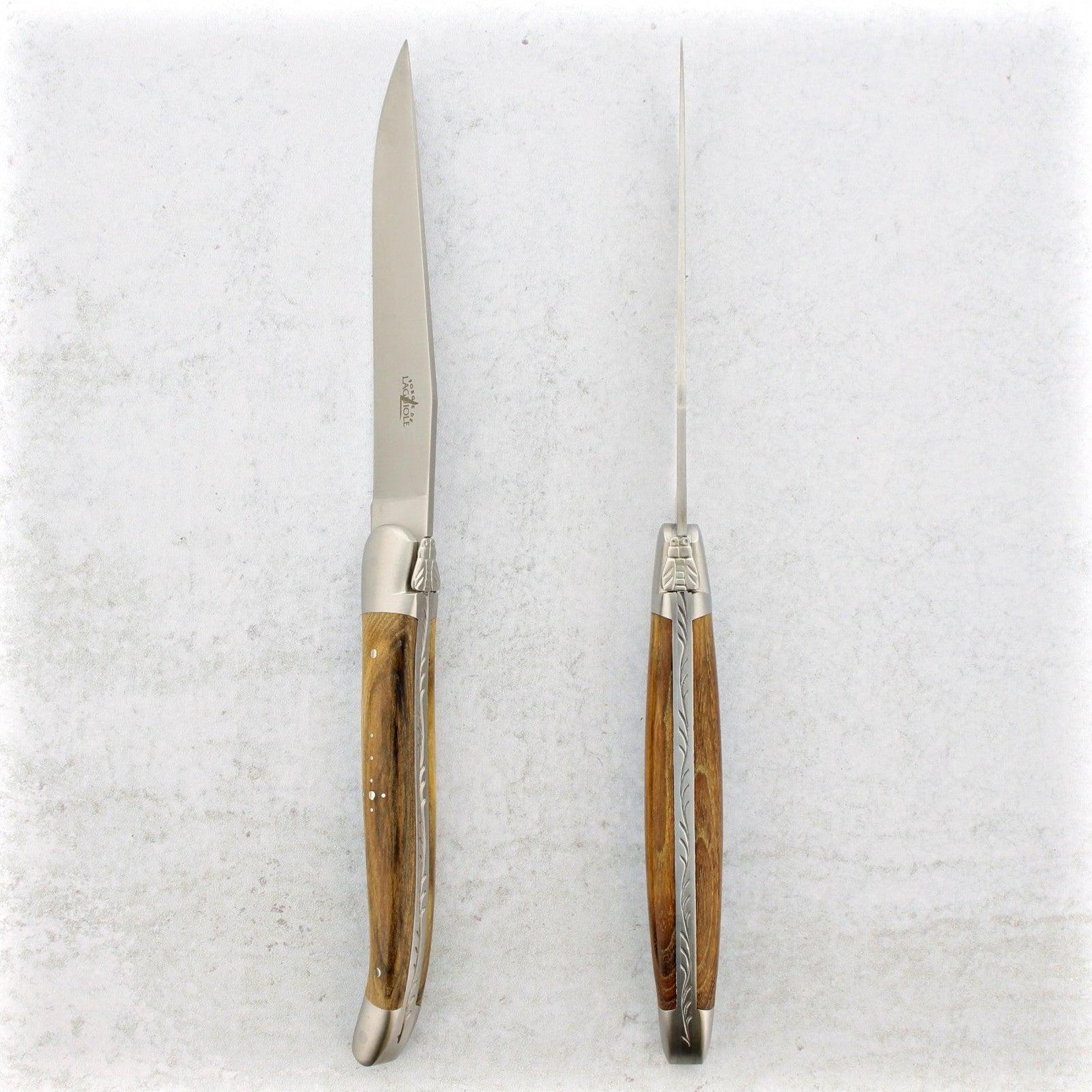 Forge de Laguiole Pistachio Steak Knives - Brushed