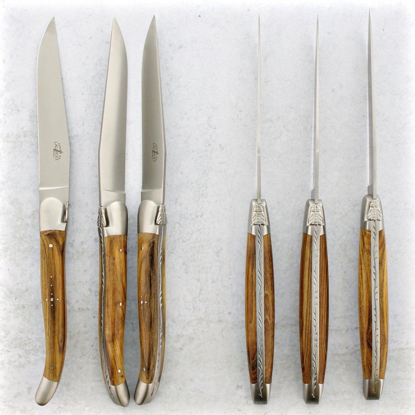 Forge de Laguiole Pistachio Steak Knives - Brushed