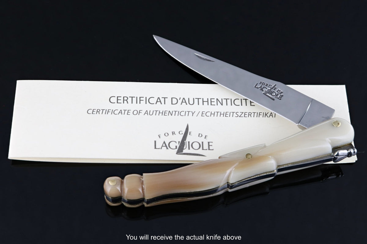 Forge de Laguiole Pocket Knife 9 cm Pigeon&#39;s Wing Horn tip-POCKET KNIFE